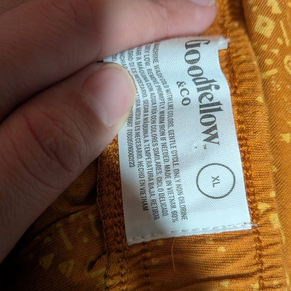 Goodfellow & Co Knit PJ Shorts Orange & Yellow With Pockets And Button Fly - Picture 6 of 9